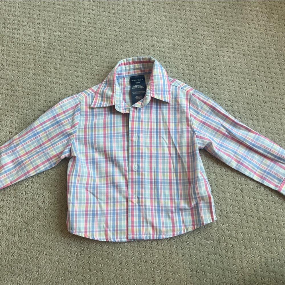 Nautica Plaid Button Down Shirt Classic Style